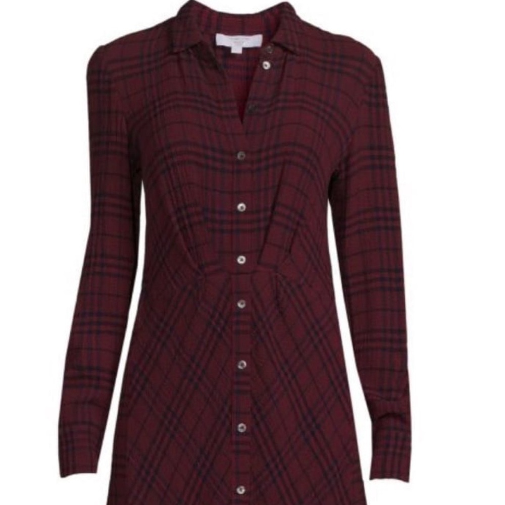 Thakoon crinkle plaid shirt dress. Size 2